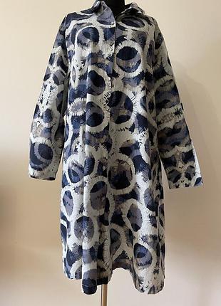 Жіноча коротка сукня - сорочка льон/ котон  xl/xxl bella blue