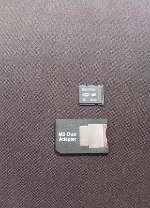 Продам переходник memory stick вместе с картой m2 4gb