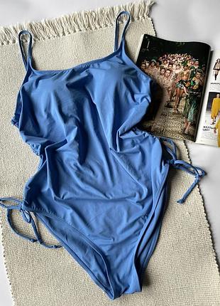 Злитий купальник в блакитному кольорі суцільний купальник primark
