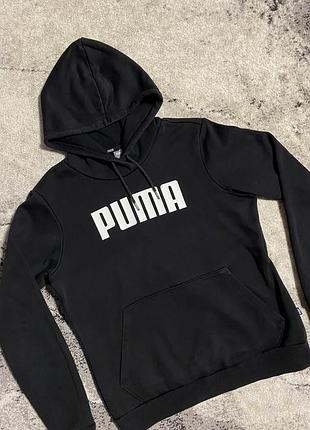 Світшот кофта жіноча чорна puma утеплена з капюшоном розмір m 38