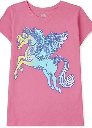 🦄 волшебная детская футболка the children's place "floral pegasus" с крылатым конеком