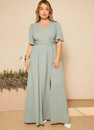 Мятное шифоновое платье shein 3xl ua 58