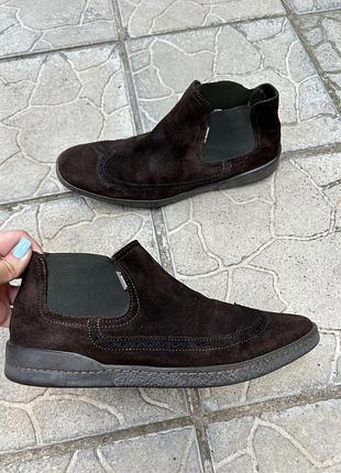 Замшевые челси ботинки высокие туфли мужские черевики tommy hilfiger 43p