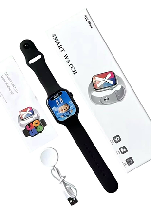 Smart годинник s12 pro max, hd amoled, музика, 3d об'ємний звук, моніторинг здоров'я, bluetooth-виклик, водонепроникний