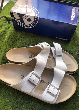 43р-28см кожаные новые шлепанцы birkenstock arizona leather men's оригинал