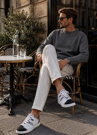 Kiton original luxury sneakers • eu 41 • made in italy • натуральна шкіра та замша