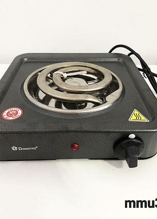 Настольная электроплита domotec ms-5531, одноконфорочная плита для дачи. цвет: серый