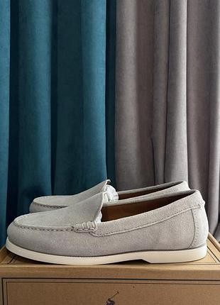 Чоловічі замшеві лофери polo ralph lauren merton сірі, розмір 40/41