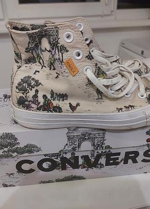 Converse высокие белые кроссовки