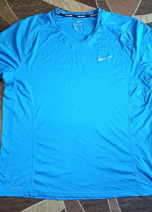 Оригінальна бігова футболка nike running dri-fit (розмір l)