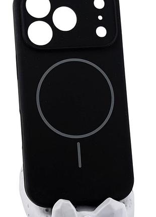 Чехол silicone case magnetic для apple iphone 17 pro бампер с микрофиброй черный