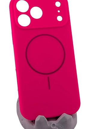 Чохол silicone case magnetic для apple iphone 17 pro max бампер із мікрофіброю рожевий