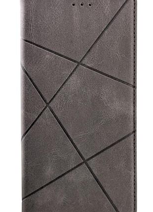 Чохол книжка business leather для xiaomi redmi note 14 4g eu (код 24117rn76e) на магніті з підставкою сірий
