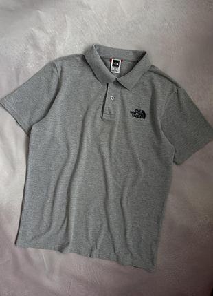 Оригінальна чоловіча футболка поло the north face сірого кольору розмір s