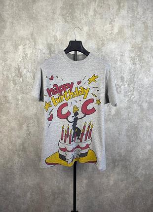 Редкая винтажная футболка moschino cheap &amp; chic "happy birthday c &amp; c" размер l
