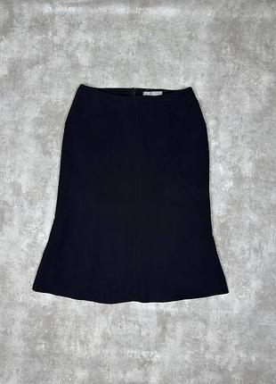 Черная женская юбка-карандаш max mara с молнией сбоку размер 8