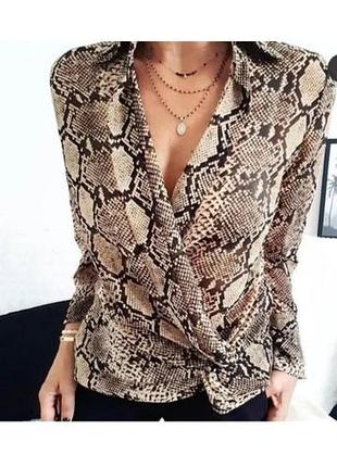 Стильна брендова блуза на запах, сорочка, туніка zara