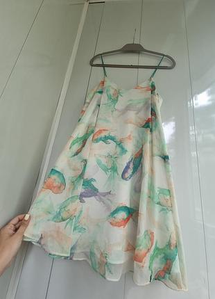 Шифоновое платье zara с-м в бельевом стиле