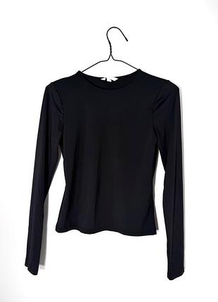 Чорний базовий жіночий лонгслив h&m