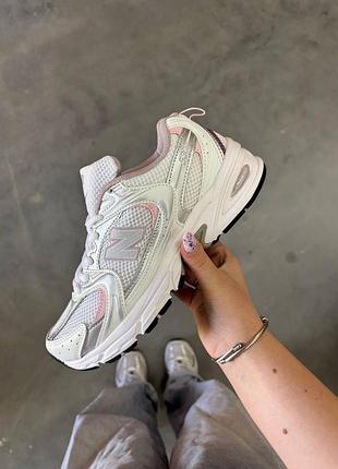 New balance 530 white silver pink