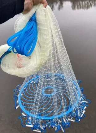 Рибальська сітка для ловлі риби fish net 0240 2,5 м кільце 45 см зручна та компактна модель