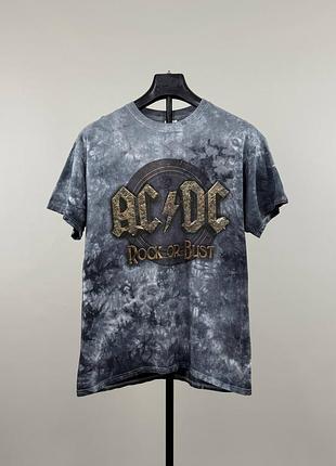 Футболка тай-дай ac/dc мирового тура 2015 "rock or bust" размер l