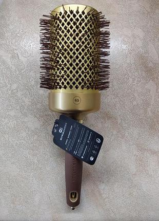 Брашинг olivia garden expert blowout shine wavy bristles gold&brown 65 мм