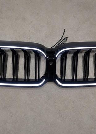 Ноздри m-look v1 led (2021-2023, черный глянец) для bmw 5 серия g30/g31