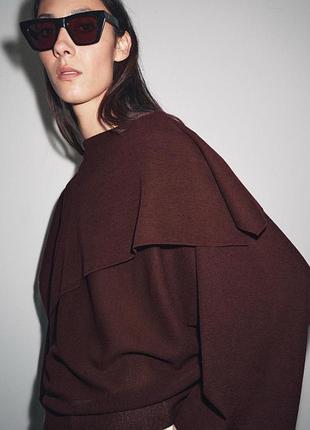 Тонкий светр як блуза zara, 76 % бавовна, новий з бірками