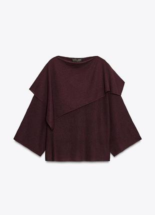 Тонкий светр як блуза zara, 76 % бавовна, новий з бірками