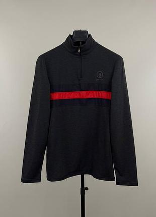 Пуловер bogner fire+ice 1/4 zip pullover gray red stripe m