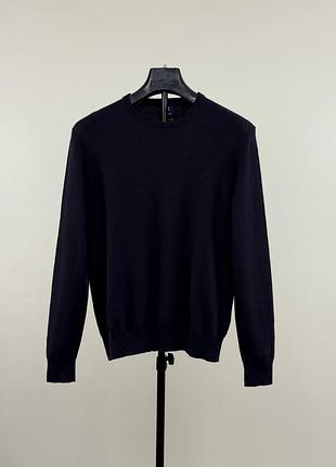 Чоловічий джемпер boggi milano navy з вовни мериноса merino wool l