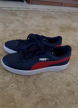 Кросівки кеди puma сині, 37 розмір, 24см, шкіра