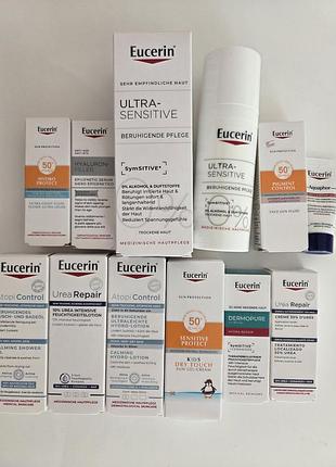 Набор eucerin ultra-sensitive успокаивающий крем для сухой гиперчувствительной кожи лица без спиртов и парфюмированных отдушек