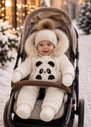 Комбинезон-трансформер 071066 зимний "zyjj baby" для девочки молочный 62см-86см