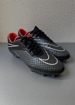 Оригінальні чоловічі футбольні бутси nike hypervenom phelon fg 42-43 розмір 27 см чорного кольору