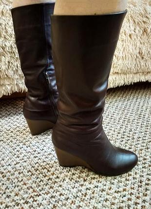 Кожаные зимние сапоги
