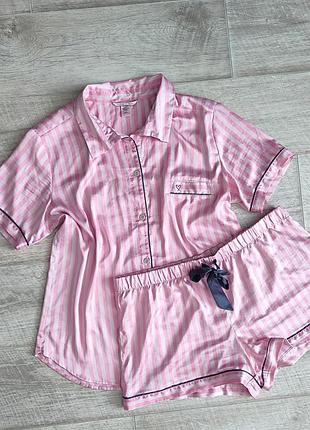 Піжама victoria's secret l xl 42 44 атласна шовкова