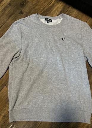 Кофта світшот sweatshirt true religion сіра нова на флісі без дефектів та пошкоджень без катульок стан 10/10 не ношеної