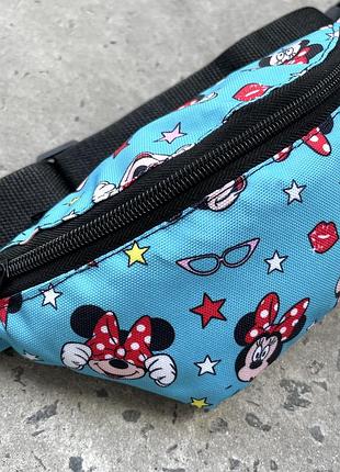 Бананка детская голубая mickey mouse, сумка через плечо девушкам