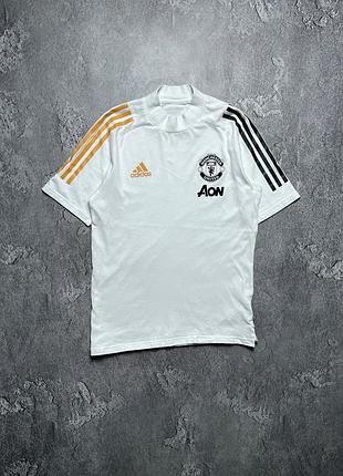 Vintage винтажная футболка adidas адидас manchester united манчестер юнайтед big logo lampas на лампасах size s размер с
