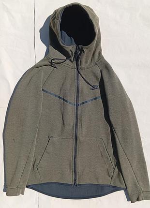 Кофта nike tech fleece zip-hoodie dark green drill street wear style