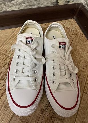 Низькі білі кеди converse all star