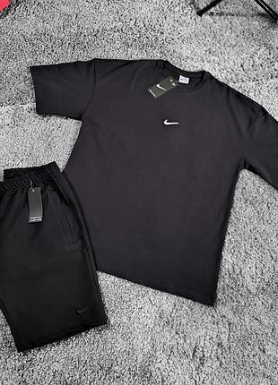 Літній чоловічий комплект nike футболка + шорти (вишивка)🔥