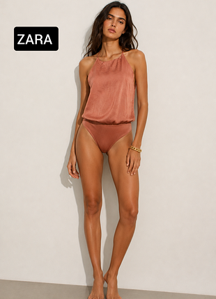 Боди женский на бретелях от бренда zara s