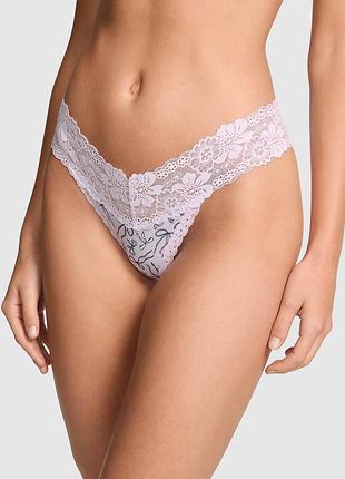 Бавовняні стрінги з мереживом victoria’s secret