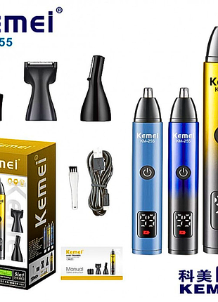 Багатофункціональний тример kemei km-255 4в1 / чоловічий набір lcd-екран