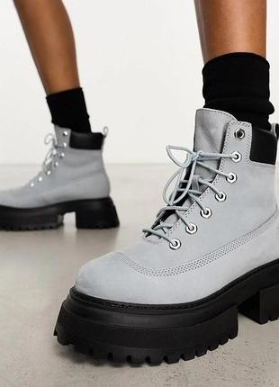 Timberland sky 6in blue laceup waterproof platform черевики жіночі шкіра камбоджа оригінал 39