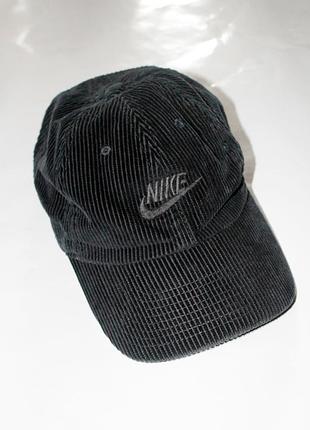Вельветова кепка nike heritage86 corduroy cap — чорна