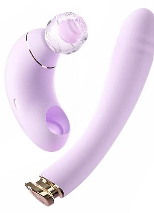 Вибратор трансформер beyourlover phantom moon с вакуумом и подогревом, с приложением, лиловый sexstyle 8